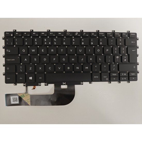 Tastatura Laptop 2-in-1, Dell, XPS 15 9575, P73F, P73F001, iluminata, neagra, layout UK