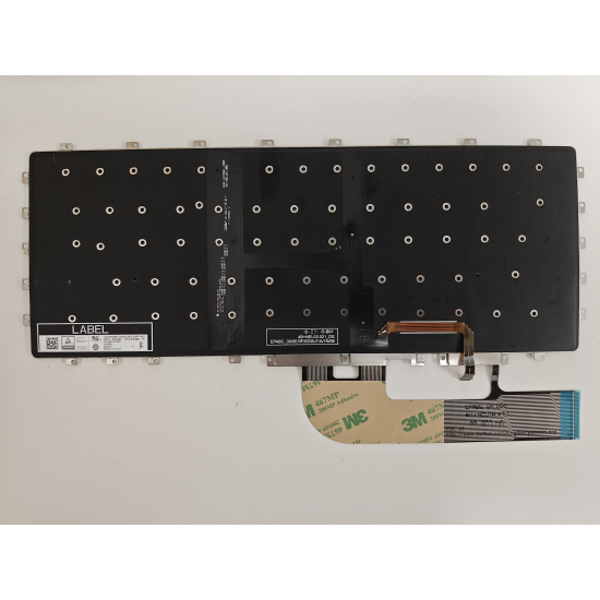 Tastatura Laptop 2-in-1, Dell, XPS 15 9575, P73F, P73F001, iluminata, neagra, layout UK