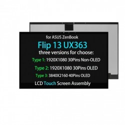 Ansamblu compatibil Display Laptop, Asus, ZenBook Flip S13 UX371E, UX371EA, 90NB0RZ1-R21001, 90NB0RZ2-R21001, ATNA33XC11, ATNA33XC11-0, 13 inch, OLED, rezolutie FHD, 1920x1200, IPS, 30 pini