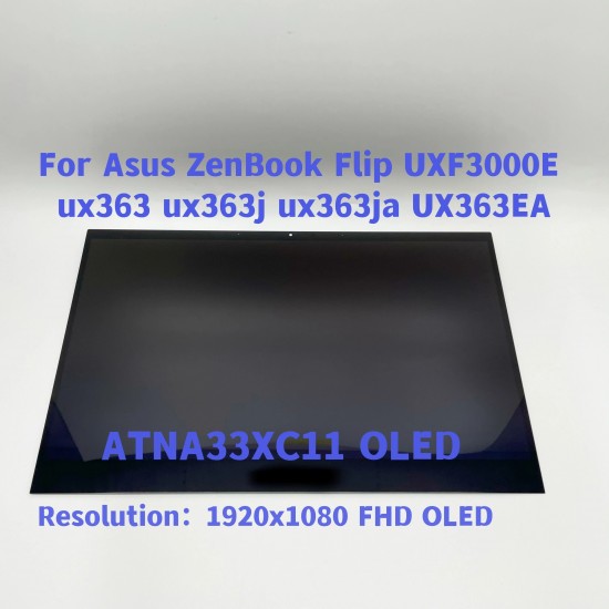 Ansamblu compatibil Display Laptop, Asus, ZenBook Flip S13 UX371E, UX371EA, 90NB0RZ1-R21001, 90NB0RZ2-R21001, ATNA33XC11, ATNA33XC11-0, 13 inch, OLED, rezolutie FHD, 1920x1200, IPS, 30 pini