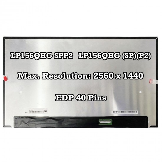 Display compatibil Laptop, BOE, NE156QHM-NY6, 15.6 inch, Rezolutie QHD, 2.5K, 2560x1440, non touch, 120Hz, 40 pini