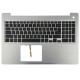 Carcasa superioara cu tastatura palmrest Laptop, Dell, Inspiron 15 5575, P75F, P75F002, MR2KH, 0MR2KH, 4D3R8, 04D3R8, AP21C000810, FA21C000J10-2, iluminata, argintie, layout US