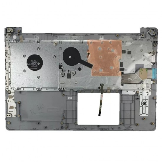 Carcasa superioara cu tastatura palmrest Laptop, Dell, Inspiron 15 5575, P75F, P75F002, MR2KH, 0MR2KH, 4D3R8, 04D3R8, AP21C000810, FA21C000J10-2, iluminata, argintie, layout US