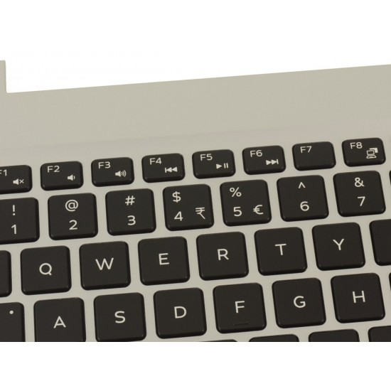 Carcasa superioara cu tastatura palmrest Laptop, Dell, Inspiron 15 5575, P75F, P75F002, MR2KH, 0MR2KH, 4D3R8, 04D3R8, AP21C000810, FA21C000J10-2, iluminata, argintie, layout US