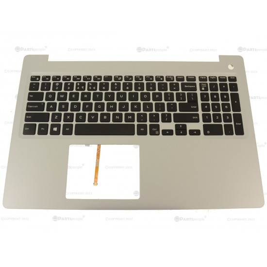 Carcasa superioara cu tastatura palmrest Laptop, Dell, Inspiron 15 5575, P75F, P75F002, MR2KH, 0MR2KH, 4D3R8, 04D3R8, AP21C000810, FA21C000J10-2, iluminata, argintie, layout US