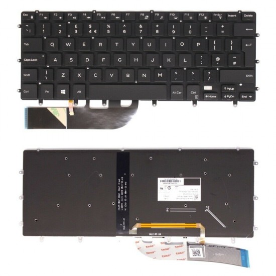 Tastatura Laptop, Dell, Precision 5520, P56F, P56F001, VC22N, 0VC22N, iluminata, neagra, layout UK