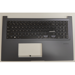 Carcasa superioara cu tastatura palmrest Laptop, Asus, VivoBook 17 S1702Q, S1702QA, 13NB0WZ2P03211-3, 13N1-EEAC22, 13N1-EEA0D01, 13NB0WZ0M0601X, M1702QA-1B, iluminata, albastru inchis, layout US