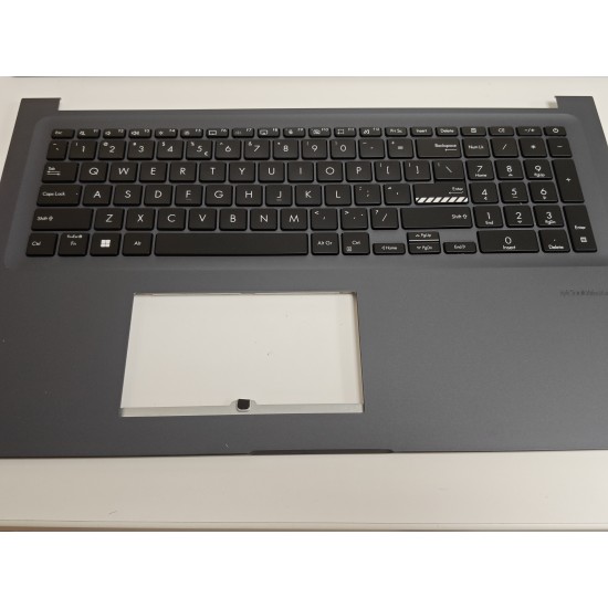 Carcasa superioara cu tastatura palmrest compatibila Laptop, Asus, VivoBook 17 P1704V, P1704VA, 13NB0WZ2P03211-3, 13N1-EEAC22, 13N1-EEA0D01, 13NB0WZ0M0601X, M1702QA-1B, iluminata, albastru inchis, layout US