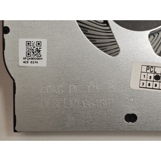 Set coolere Laptop, Lenovo, Legion Pro 5 16IRX9 Type 83DF, 5H40S20983, 5H40S20984, DFSCL12E06486Y, FQK8, DFSCL12E16486Y, FQK9, 0FQK80000H, 0FQK90000H, 12V, 1A