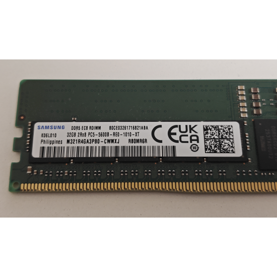 Memorie RAM Server, Samsung, 32GB, 2Rx8, DDR5, PC5-44800, 5600MHz, 1.1V, M321R4GA3PB0-CWMXJ, CL46, ECC, RDIMM, 288 pini