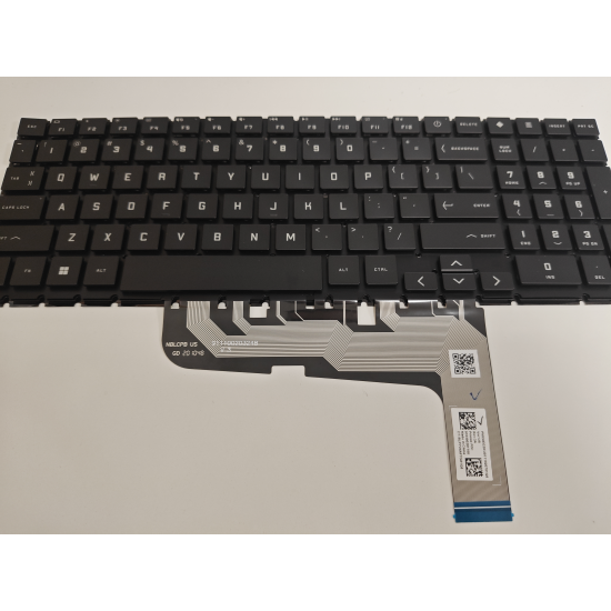 Tastatura Laptop Gaming, HP, OMEN 16-U, iluminata, conector 4 pini, neagra, versiunea 2, layout US