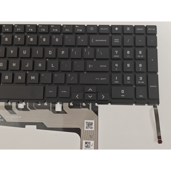 Tastatura Laptop Gaming, HP, OMEN 16-U, iluminata, conector 4 pini, neagra, versiunea 2, layout US