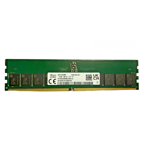 Memorie RAM Desktop, SK hynix, 64GB, 2Rx4, DDR5, PC5-51200, 6400MHz, 1.1V, HMCG98MHBCC590N, P64770-001, CUDIMM, 288 pini