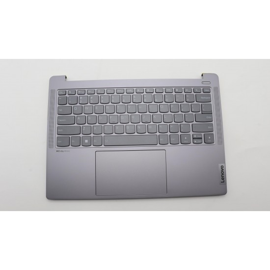 Carcasa superioara cu tastatura palmrest Laptop, Lenovo, IdeaPad Pro 5 14IRH8 Type 83AL, 5CB1K97042, HQ2072209G000, NB6368B, iluminata, Artic Grey, layout US