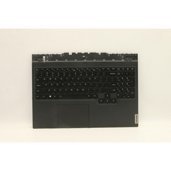 Carcasa superioara cu tastatura palmrest Laptop, Lenovo, Legion 5-15ITH6 Type 82JK, 5CB1C74773, 5CB1D04994, AP1ZT000350, EL1ZT000W00, HY560, iluminare alba, 4 pini, neagra, layout US