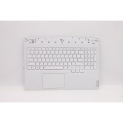 Carcasa superioara cu tastatura palmrest Laptop, Lenovo, Legion 5-15ITH6H Type 82JH, 82MH, 5CB1D12364, AP1ZT000340, EL1ZT000W00, HY560, iluminata, 4 pini, alba, layout US