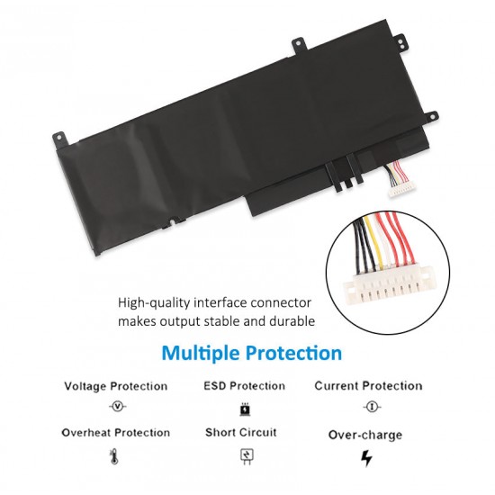 Baterie compatibila Laptop, Asus, ZenBook Flip 15 Q536F, Q536FD, Q536FDX, 0B200-03440000, 4ICP7/54/64, C41N1809, 15.4V, 3640mAh, 57Wh