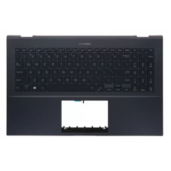 Carcasa superioara cu tastatura palmrest Laptop, Asus, ZenBook Pro 15 UM5500Q, UM5500QA, 90NB0RW1-R30UI0, 90NB0RW1-R30US0, 13NB0RW1P01011-1, 13NB0RW1AM0201, 33UJ7TAJN00, FAUJ008010, 13NB0RW1M06011, iluminata, neagra, layout US