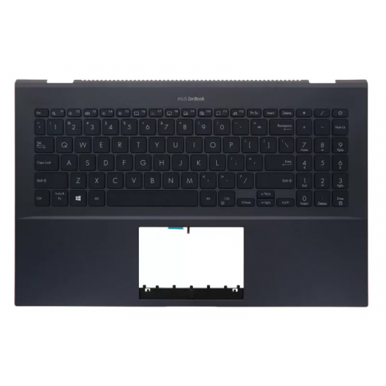 Carcasa superioara cu tastatura palmrest Laptop, Asus, ZenBook 15 UX535Q, UX535QA, UX535QE, 90NB0RW1-R30UI0, 90NB0RW1-R30US0, 13NB0RW1P01011-1, 13NB0RW1AM0201, 33UJ7TAJN00, FAUJ008010, 13NB0RW1M06011, iluminata, neagra, layout US