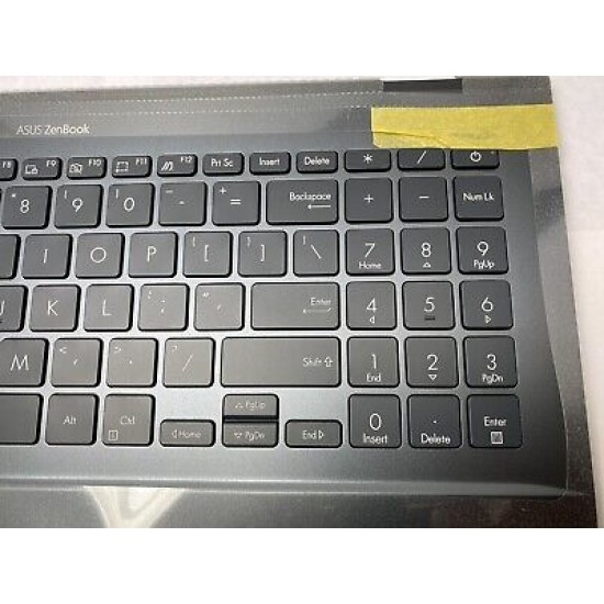 Carcasa superioara cu tastatura palmrest Laptop, Asus, ZenBook 15 UX535Q, UX535QA, UX535QE, 90NB0RW1-R30UI0, 90NB0RW1-R30US0, 13NB0RW1P01011-1, 13NB0RW1AM0201, 33UJ7TAJN00, FAUJ008010, 13NB0RW1M06011, iluminata, neagra, layout US