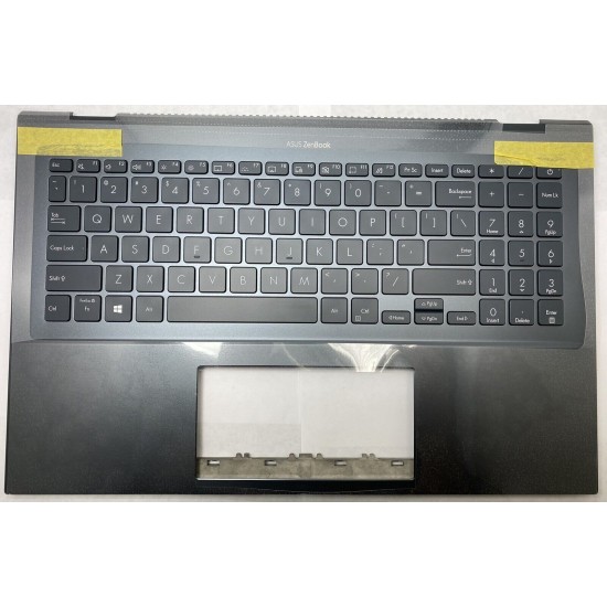 Carcasa superioara cu tastatura palmrest Laptop, Asus, ZenBook 15 UX535Q, UX535QA, UX535QE, 90NB0RW1-R30UI0, 90NB0RW1-R30US0, 13NB0RW1P01011-1, 13NB0RW1AM0201, 33UJ7TAJN00, FAUJ008010, 13NB0RW1M06011, iluminata, neagra, layout US