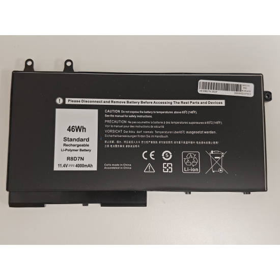 Baterie compatibila Laptop, Dell, R8D7N, 0R8D7N, W8GMW, 0W8GMW, 11.4V, 4000mAh, 46Wh