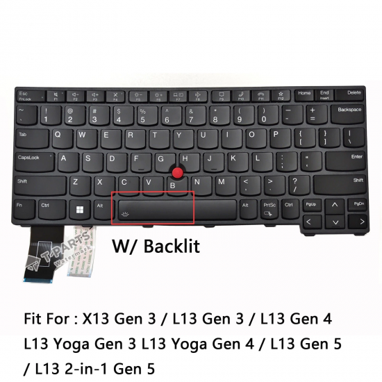 Tastatura Laptop, Lenovo, ThinkPad L13 Gen 4 Type 21FG, 21FH, iluminata, neagra, layout US