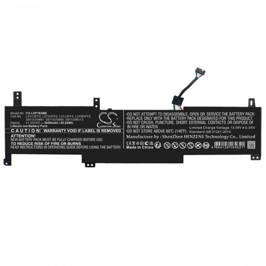 Baterie Laptop, Lenovo, IdeaPad 1 14AMN7 Type 82VF, CS-LVP182NB, L21C3PF0, L21D3PF0, L21L3PF0, L21M3PF0, 5B11D70891, 5B11D70895, 5B11D96113, 11.25V, 3600mAh, 40.50Wh