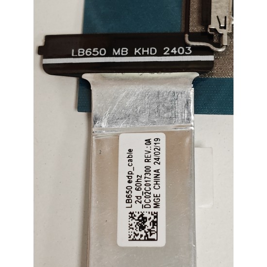 Cablu video LVDS Laptop, Lenovo, ThinkBook 16p G5 Type 21N5, DC02C017300, LB650 EDP Cable, 60Hz, 40 pini