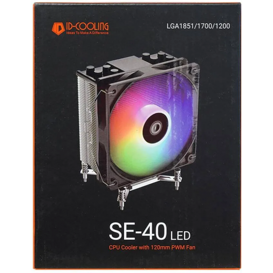 Cooler CPU ID-Cooling SE 40 LED iluminare fRGB, racire pe aer, 120x120x25mm, pentru Desktop PC