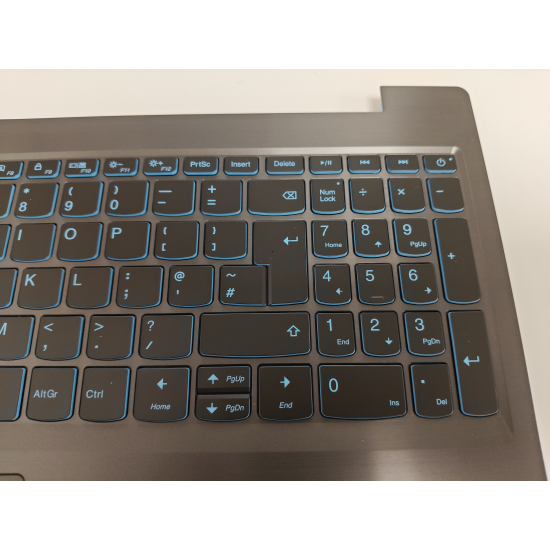 Carcasa superioara cu tastatura palmrest Laptop Gaming, Lenovo, IdeaPad L340-15IRH Type 81LK, 81TR, 5CB0U42759, AP1B4000100, AM1B4000100, FG541, iluminata, neagra, layout UK