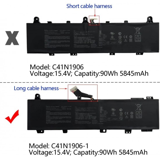 Baterie compatibila, Asus, VivoBook Pro 15 S3500Q, S3500QC, 0B200-03900000, 4ICP5/63/133, C41N1906-1, 15.4V, 5845mAh, 90Wh