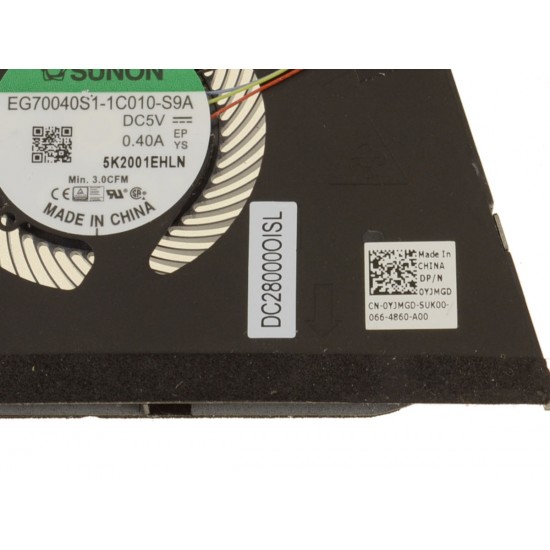 Cooler Laptop 2-in-1, Dell, Latitude 9510, P95F, P95F001, YJMGD, 0YJMGD, EG70040S1-1C010-S9A, DC28000OISL, ND65C25-19G20, DC28000OIDL, 5K2001EHLN, DC28000O1SL, 5V, 0.4A