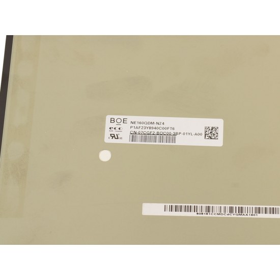 Display Laptop Gaming, Dell, Alienware M16 R1, P124F, P124F001, 7CGF2, 07CGF2, NE160QDM-NZ4, 16.0 inch, 2560x1600 QHD, IPS, 240HZ, conector ingust 20mm, 40 pini