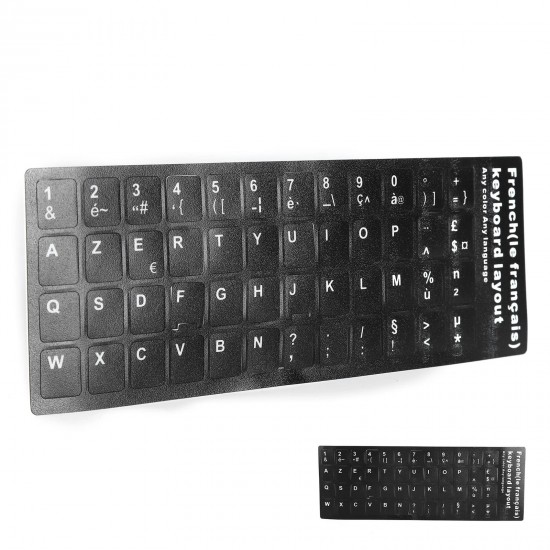Sticker tastatura negru limba Franceza (Francais) pentru caractere cu diacritice layout FR
