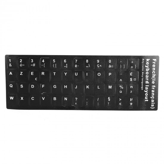 Sticker tastatura negru limba Franceza (Francais) pentru caractere cu diacritice layout FR