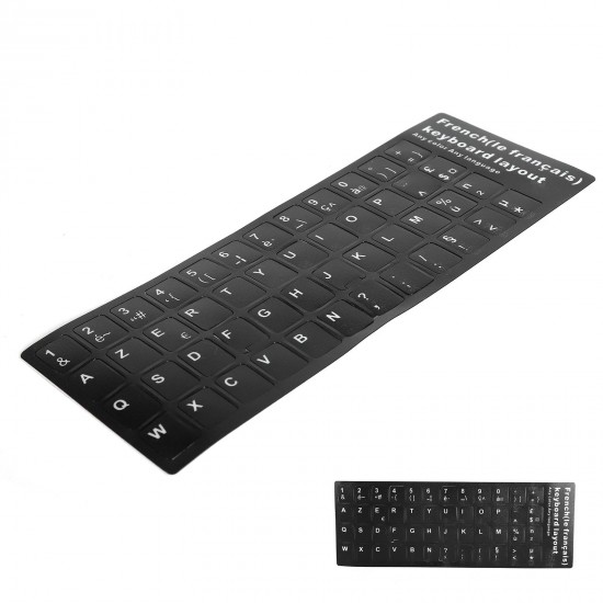 Sticker tastatura negru limba Franceza (Francais) pentru caractere cu diacritice layout FR