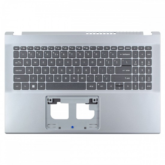 Carcasa superioara cu tastatura palmrest Laptop, Acer, Aspire 3 A315-59G, A315-59G, 6B.K6WN2.001, 6BK6WN2001, AP3UI000400, AM3UI000300, cu slot pentru lan, argintie, layout US