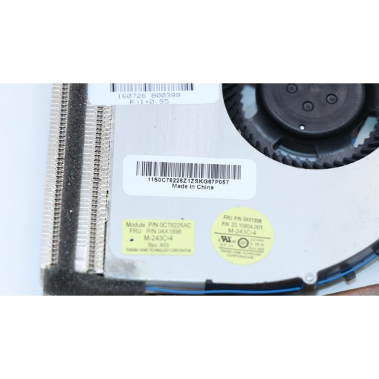 Cooler cu radiator Laptop, Lenovo, ThinkPad T540p Type 20BE, 20BF, 04X1898, M-243C-4, 04X1899, KDB0605HB-DB10, 0C78226AC, 23.10804.001, UMA, 5V, 0.28A