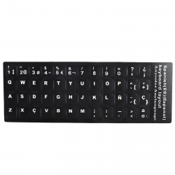 Sticker tastatura negru limba Spaniola (Spanish) pentru caractere cu diacritice layout ES