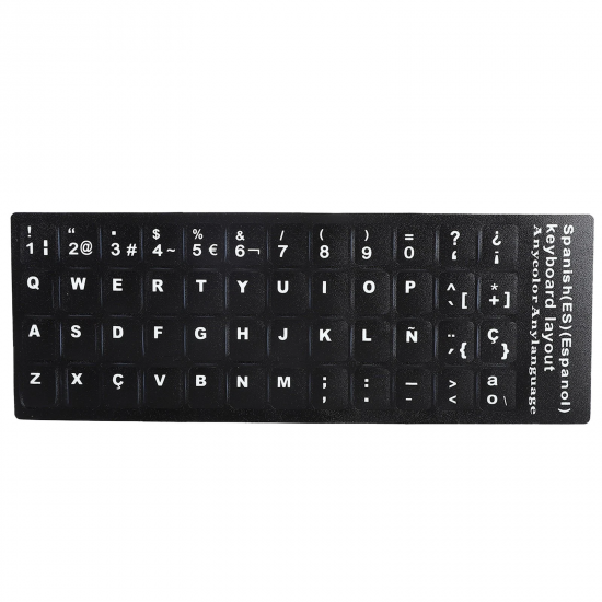 Sticker tastatura negru limba Spaniola (Spanish) pentru caractere cu diacritice layout ES