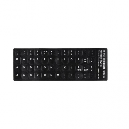 Sticker tastatura negru limba Italiana (Itaian) pentru caractere cu diacritice layout IT