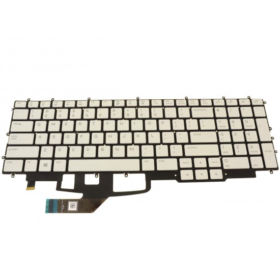 Tastatura Laptop Gaming, Dell, F8HJ6, 0F8HJ6, 730HH, 0730HH, 029CVF, N8MF4, iluminata, RGB, alba, layout US