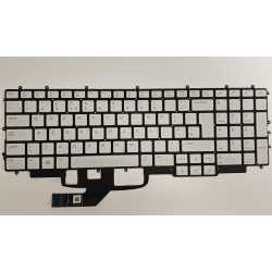 Tastatura Laptop Gaming, Dell, G7 17 7700, P46E, P46E001, P89CJ, 0P89CJ, iluminata, RGB, alba, layout UK