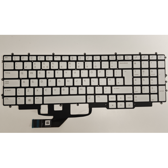Tastatura Laptop Gaming, Dell, G7 17 7700, P46E, P46E001, P89CJ, 0P89CJ, iluminata, RGB, alba, layout UK