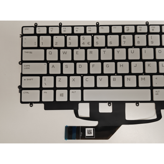 Tastatura Laptop Gaming, Dell, G7 17 7700, P46E, P46E001, P89CJ, 0P89CJ, iluminata, RGB, alba, layout UK