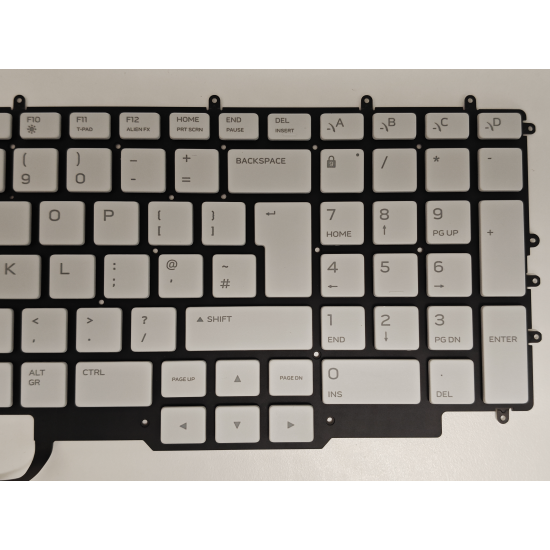 Tastatura Laptop Gaming, Dell, G7 17 7700, P46E, P46E001, P89CJ, 0P89CJ, iluminata, RGB, alba, layout UK