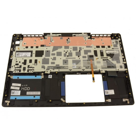 Carcasa superioara cu tastatura palmrest Laptop, Dell, Vostro 7590, P83F, P83F001, F5WFC, 0F5WFC, 13N4-0MA0121, iluminata, neagra, layout US