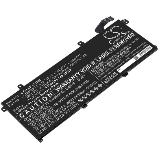 Baterie compatibila Laptop, Lenovo, ThinkPad P14s Gen 1 Type 20Y1, 20Y2, 20S4, 20S5, CS-LVP431NB, L18M3P73, L18C3P73, L18L3P73, L18S3P73, 02DL007, 02DL008, SB10K97646, SB10T83149, 11.52V, 4250mAh, 48.96Wh
