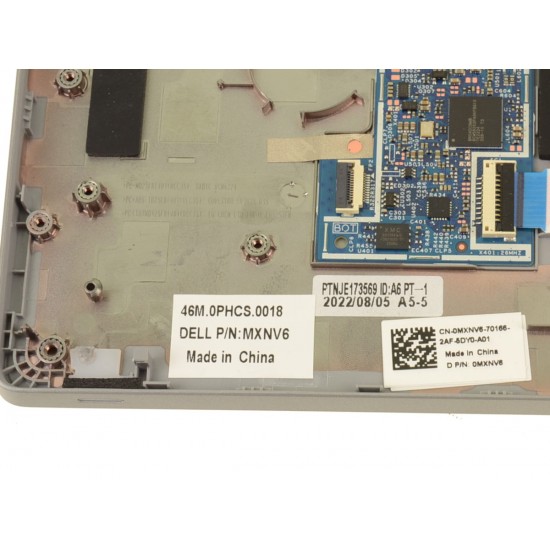 Carcasa superioara palmrest Laptop, Dell, Latitude 5530, P104F, P104F005, P104F006, MXNV6, 0MXNV6, 46M.0PHCS.0018, cu slot pentru SD CARD, argintie